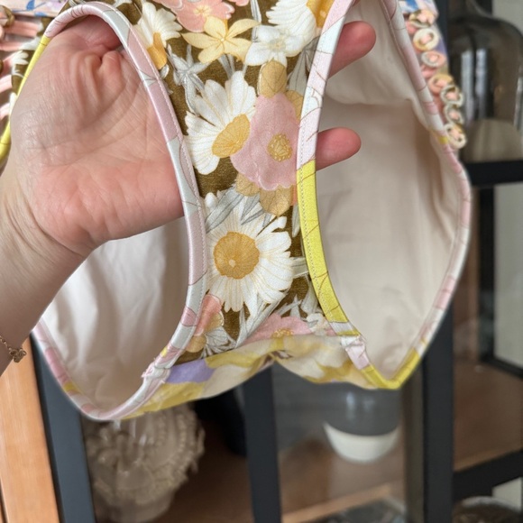 Zimmermann Pop Button High Waisted Bikini Bottoms floral patchwork print swim - Picture 8 of 12